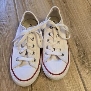 Converse White Canvas Sneakers, 13 Kids
